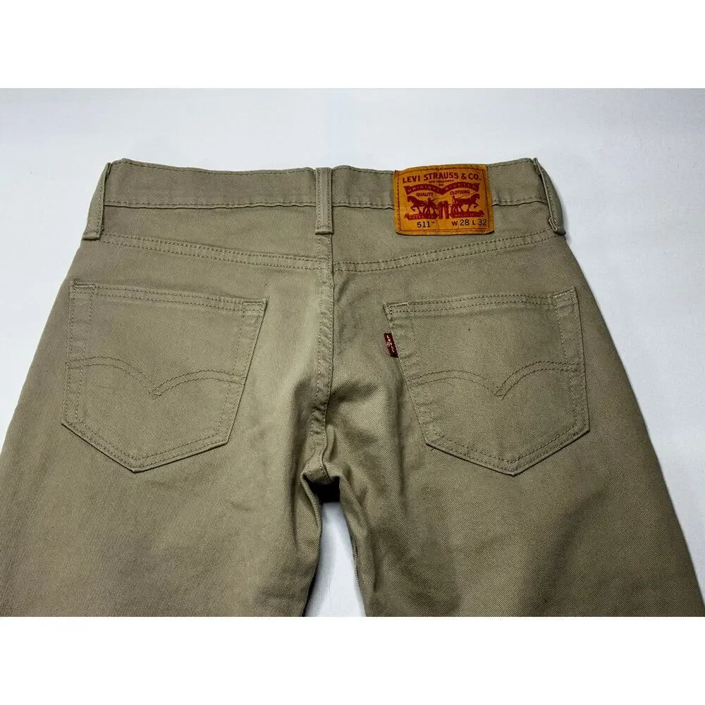 Levi's 511 Men's Slim Fit Straight Leg Tan Denim Jeans‎ - Size 28x31.5*